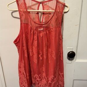 Maurices Coral Lace Tank Top